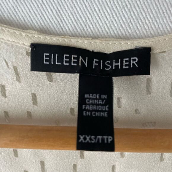 Eileen Fisher Confetti Laser-Cut Silk Top Size XXS 000173 - Picture 7 of 10